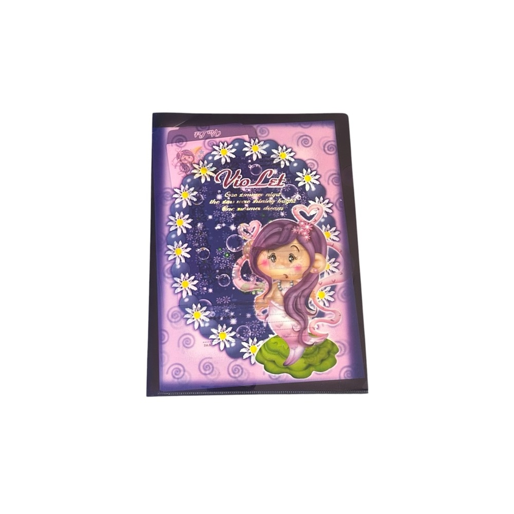 Vintage Y2K Korean Clear File Stationary Folder Fantasy Mermaid Girl Art Kawaii